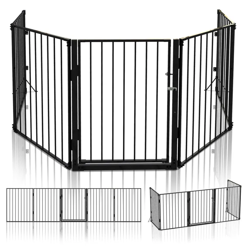 VOUNOT barriera sicurezza camino 3 m 5 pannelli nera