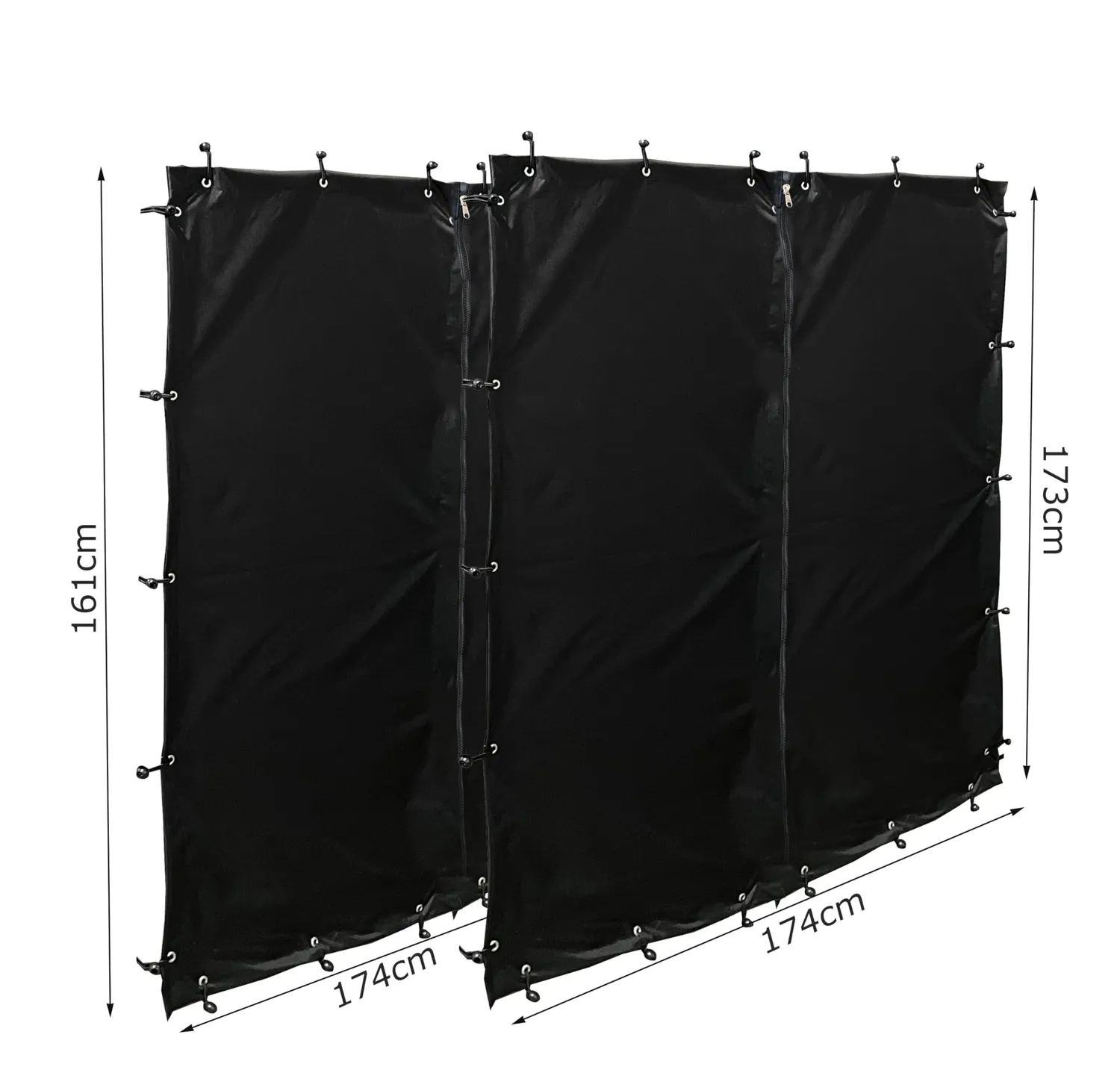 Quick Star XXL 185x70x185 Telo Protezione Legnaia PVC Nero