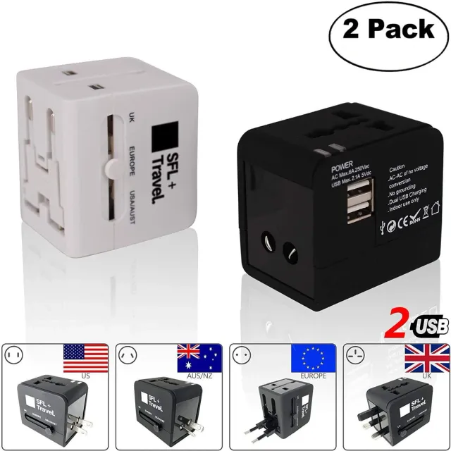 Vounot Adattatore Viaggio Universale 150 Paesi 2pz con USB