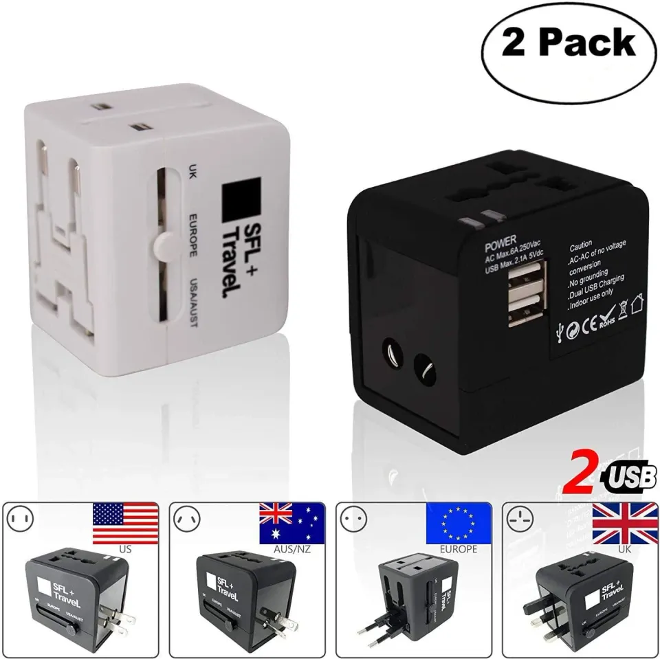 Vounot Adattatore Viaggio Universale 150 Paesi 2pz con USB