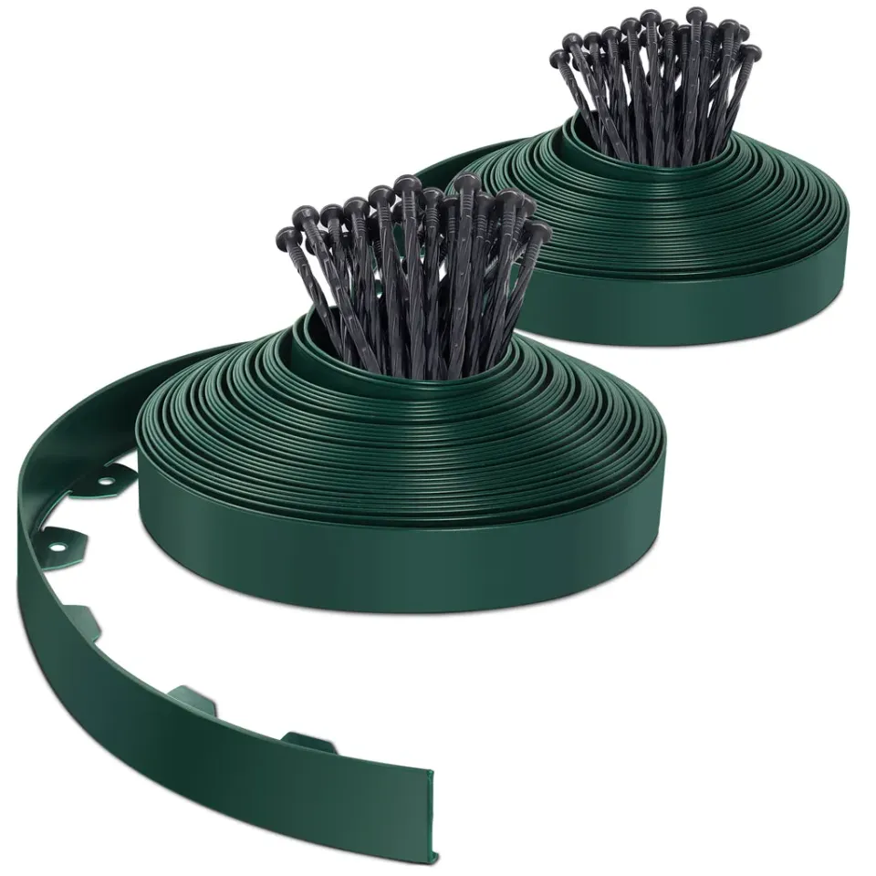 Vounot Bordura Giardino PVC 40 m Verde con Picchetti