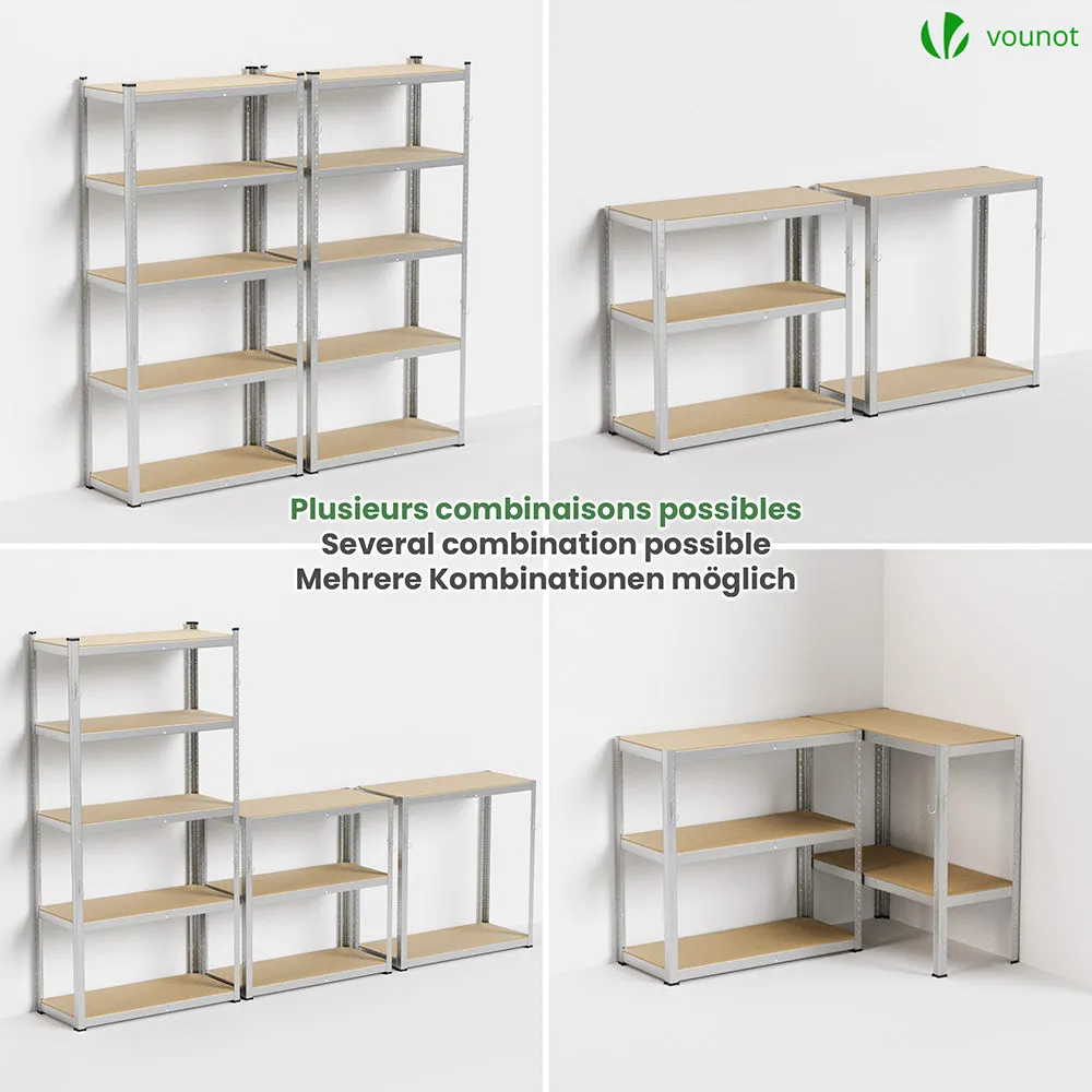 VOUNOT Scaffali metallo 90x40x180 5 ripiani 2 pezzi