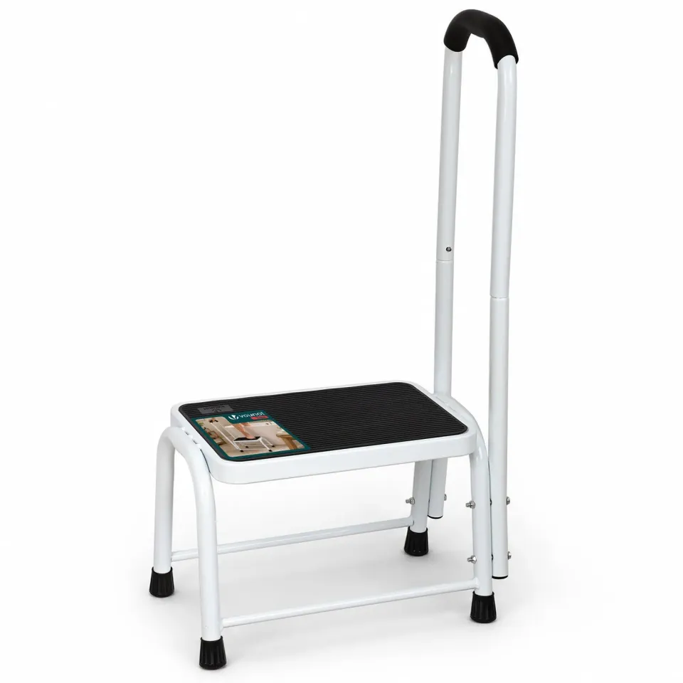 VOUNOT Predellino Acciaio con Maniglia 38x26 Bianco 150kg