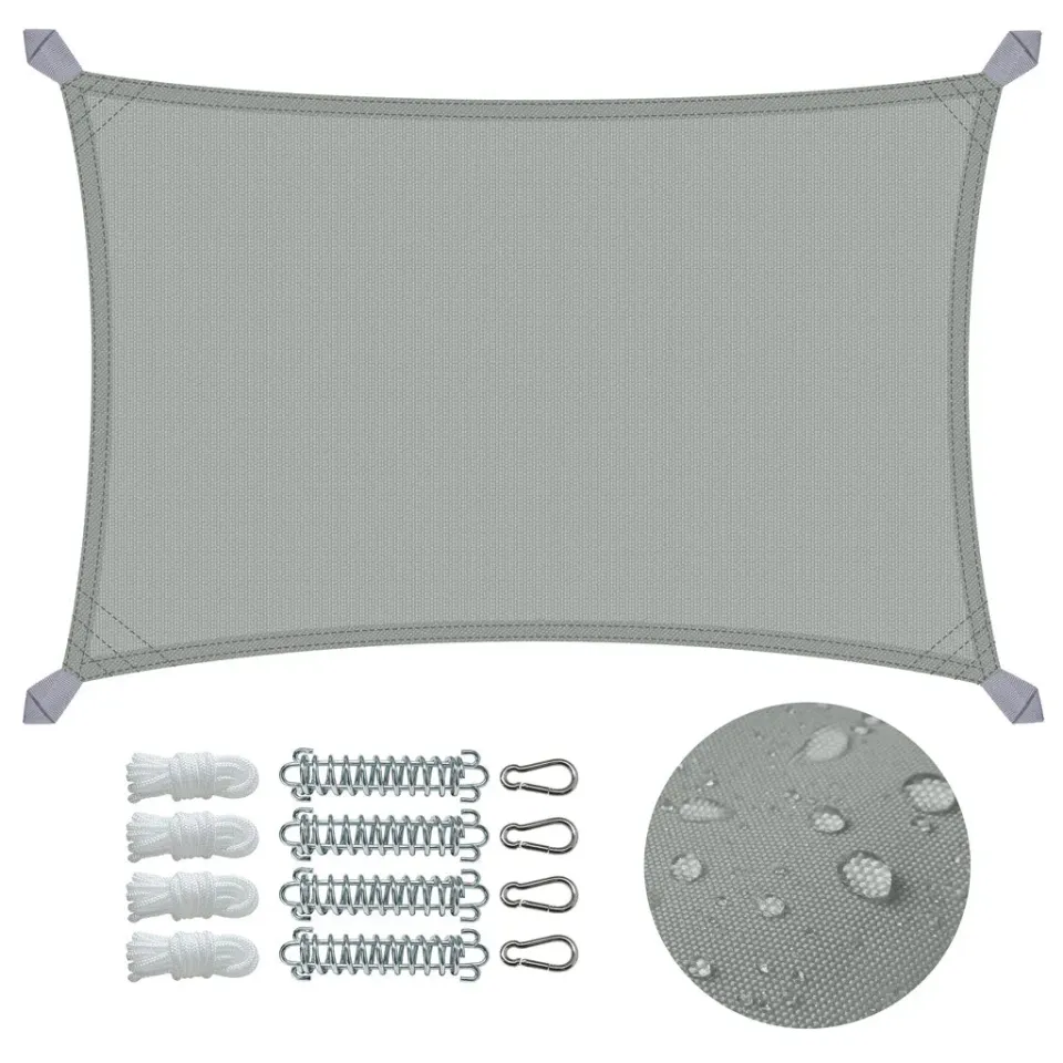VOUNOT vela ombreggiante rettangolare grigia 3x2m impermeabile