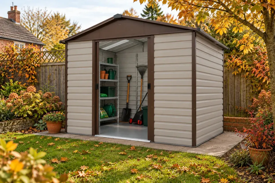 Yardmaster Shiplap 10x6 casetta metallo marrone tetto apex