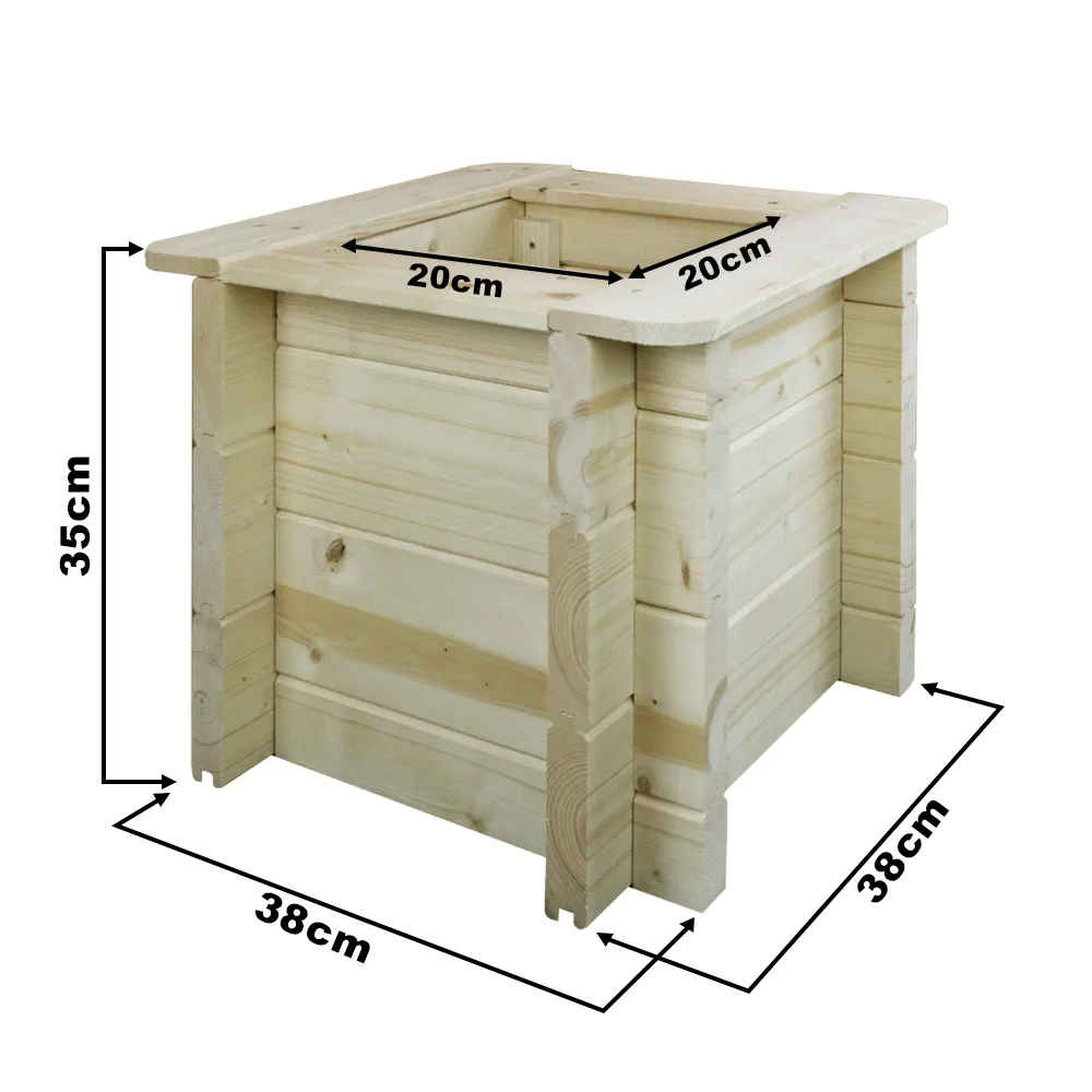 Timbela M610 fioriera in legno 38x38 cm H35 naturale