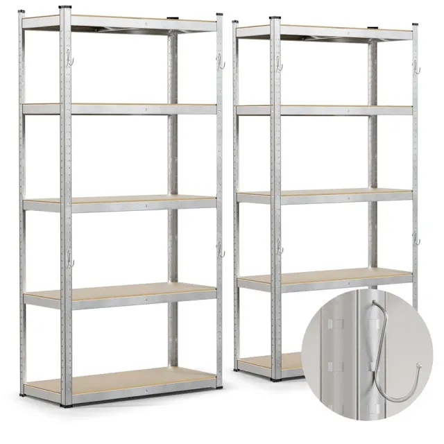 VOUNOT Scaffali metallo 90x40x180 5 ripiani 2 pezzi