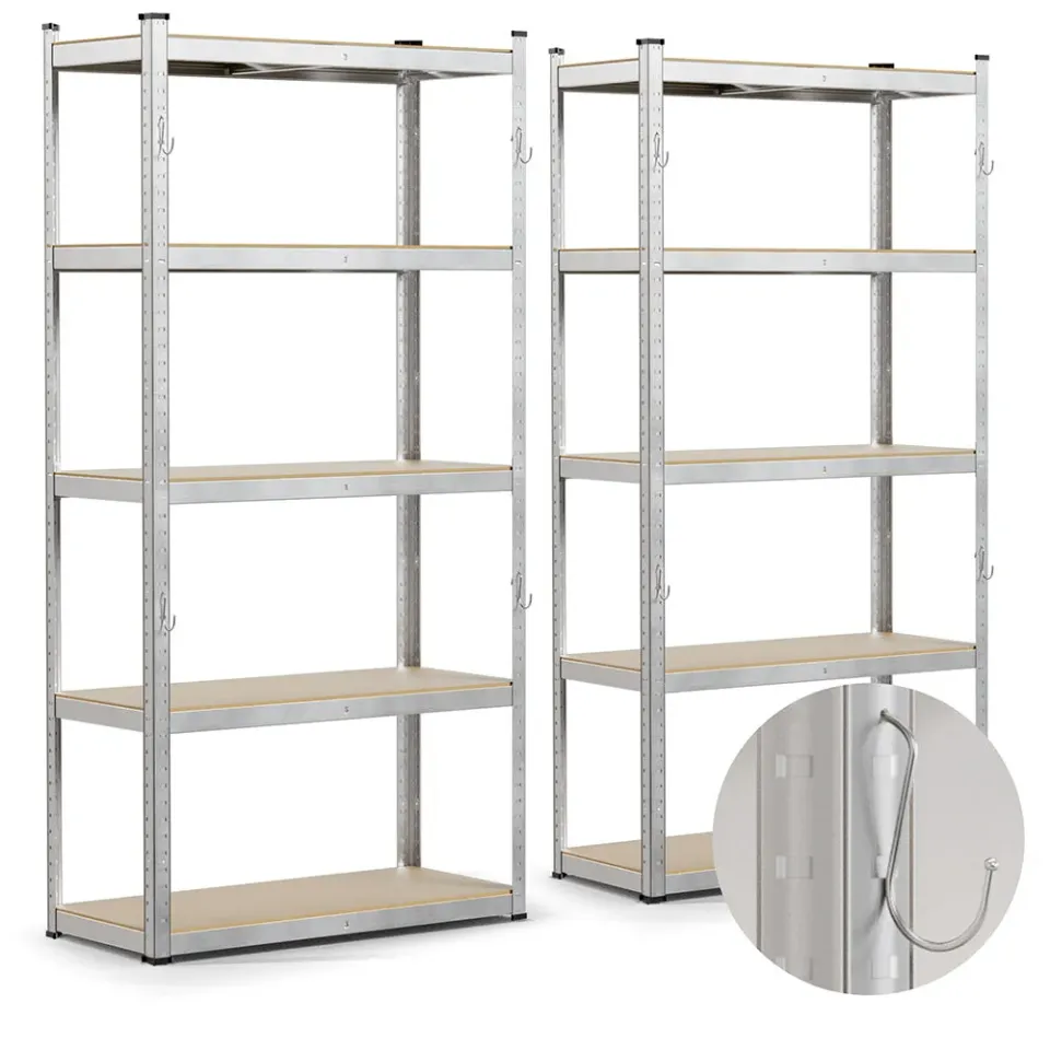 VOUNOT Scaffali metallo 90x40x180 5 ripiani 2 pezzi