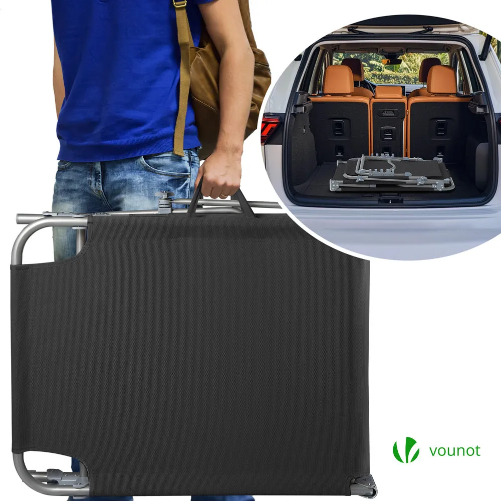 Vounot lettino prendisole Textilene nero set 2 pezzi