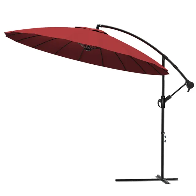 Vounot Shanghai ombrellone decentrato 3 m rosso con custodia