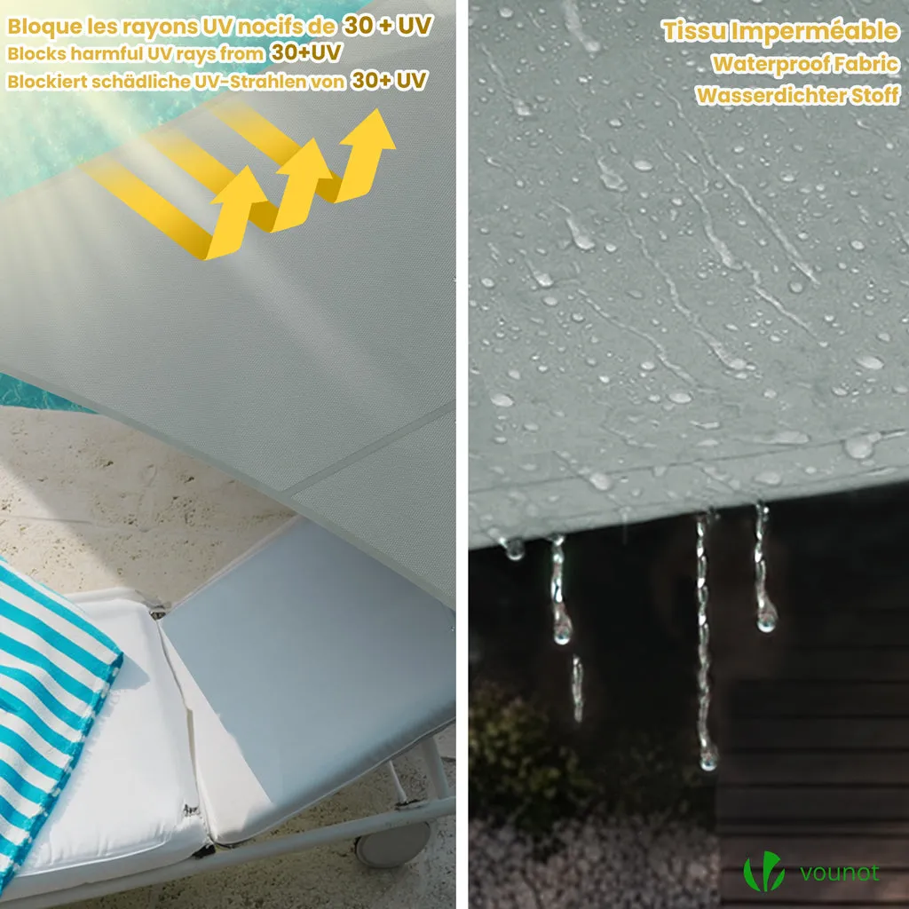 Vounot vela ombreggiante triangolare 3x3x3 m grigia impermeabile