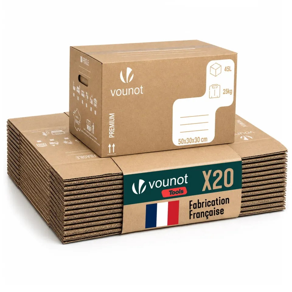 VOUNOT Scatoloni Trasloco 45L 50x30x30 cm 20 Pezzi