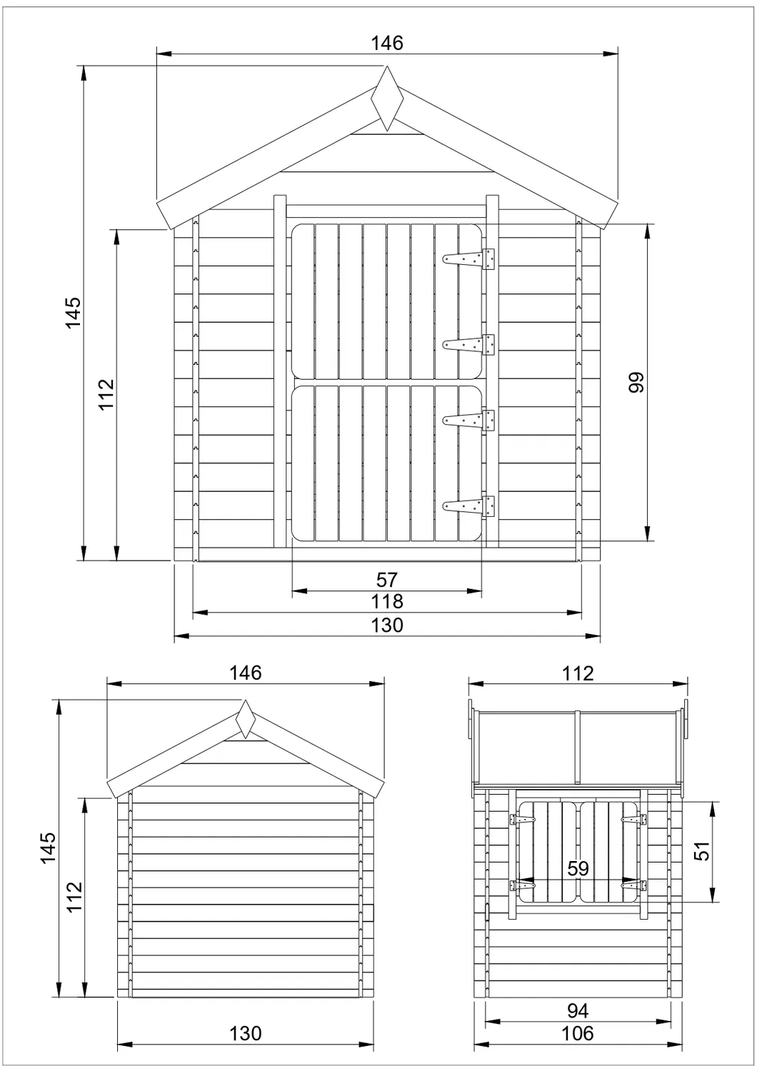 Timbela M516 106x130 casetta bambini pavimento