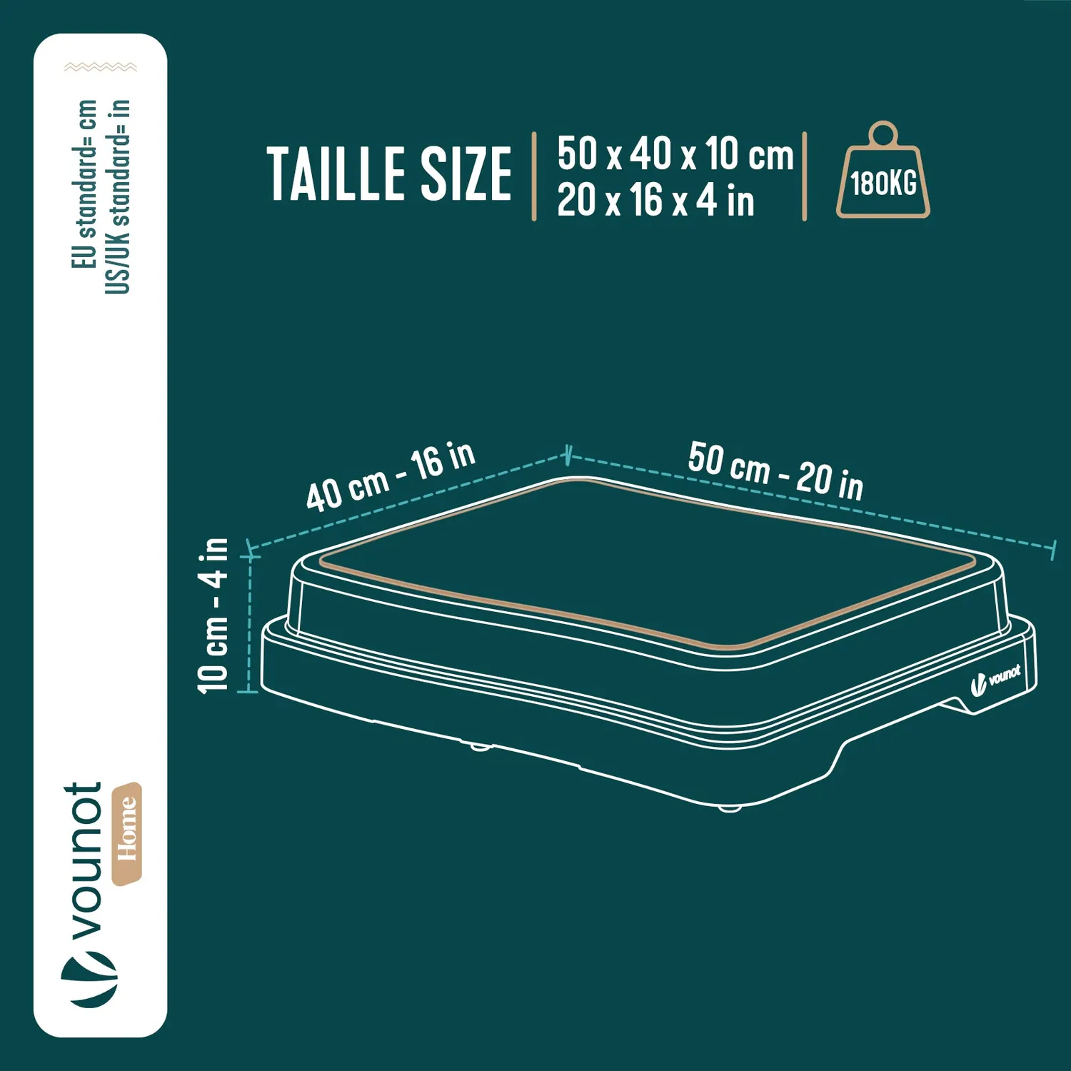 Vounot Predellino Antiscivolo 50x40 cm Blu Impilabile