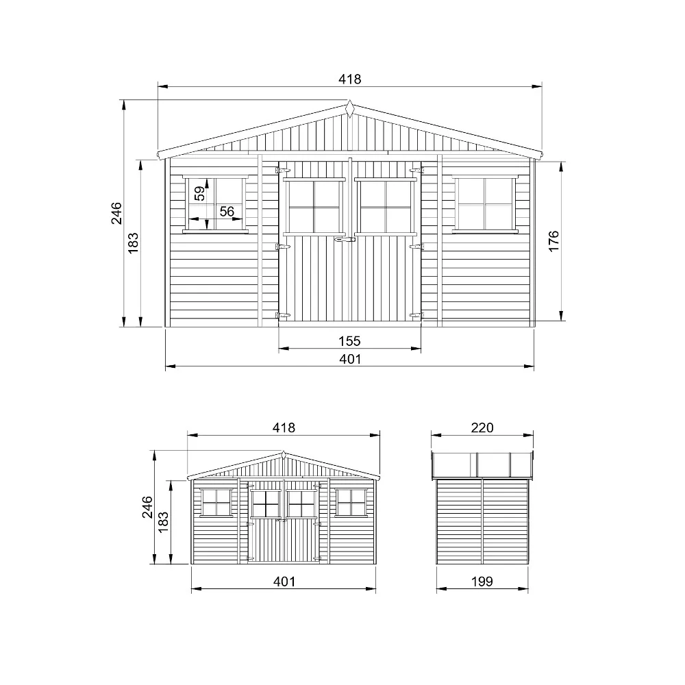 Timbela M332 casetta pannelli 401x199 cm 8 m²
