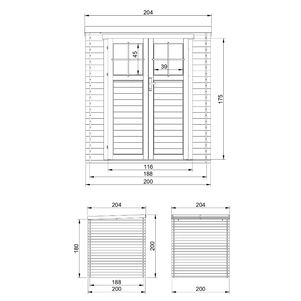 Timbela M309F 200x200 casetta legno incastro 4 m²
