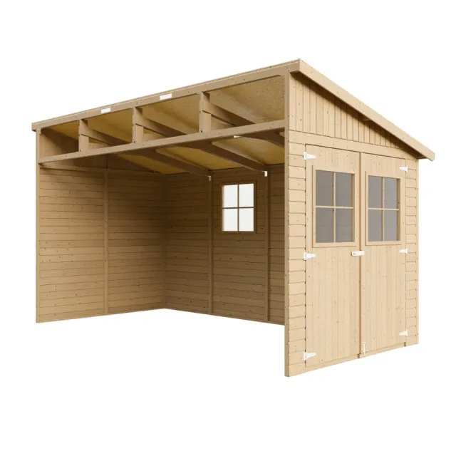 Timbela M340 capanno legno 201x395 cm 8 m2 a pannelli