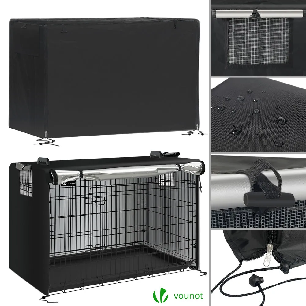 Vounot Gabbia Cane Pieghevole 122x75x81 cm con Telo