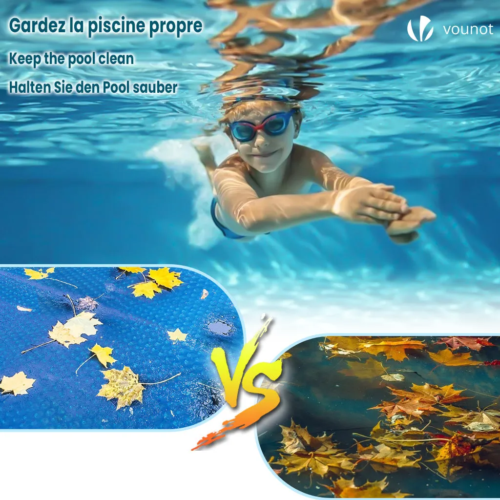 VOUNOT Telo Termico Piscina Tondo Ø366cm Blu 120 Micron