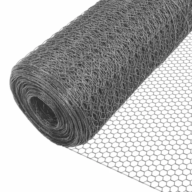 VOUNOT Rete Pollaio Esagonale Grigia 1x25m Maglia 25mm