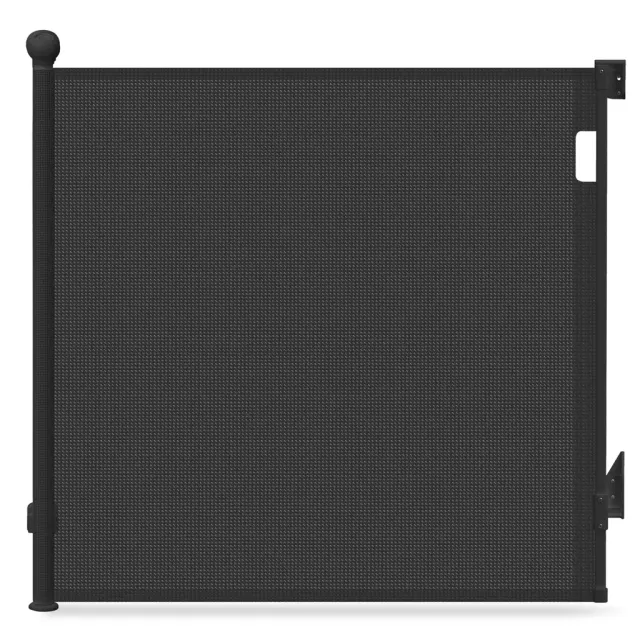 VOUNOT Barriera sicurezza retrattile 180x96 cm nera bambini
