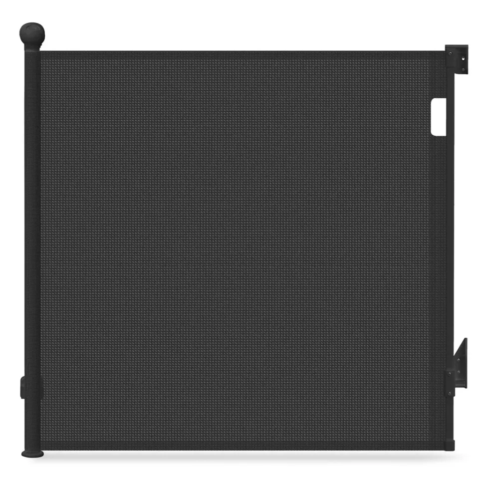 VOUNOT Barriera sicurezza retrattile 180x96 cm nera bambini