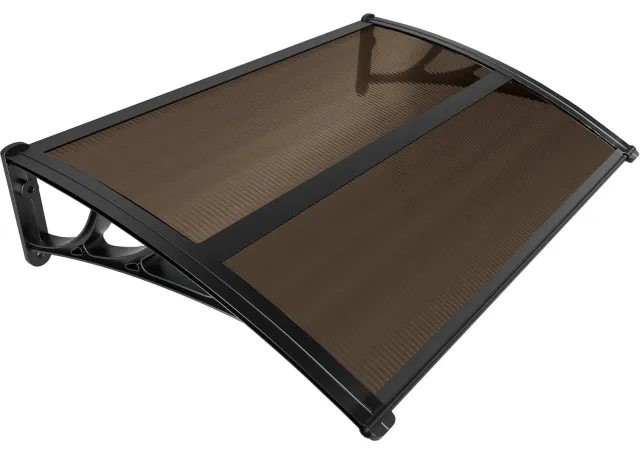 VOUNOT Pensilina porta 120x80 cm policarbonato marrone antipioggia