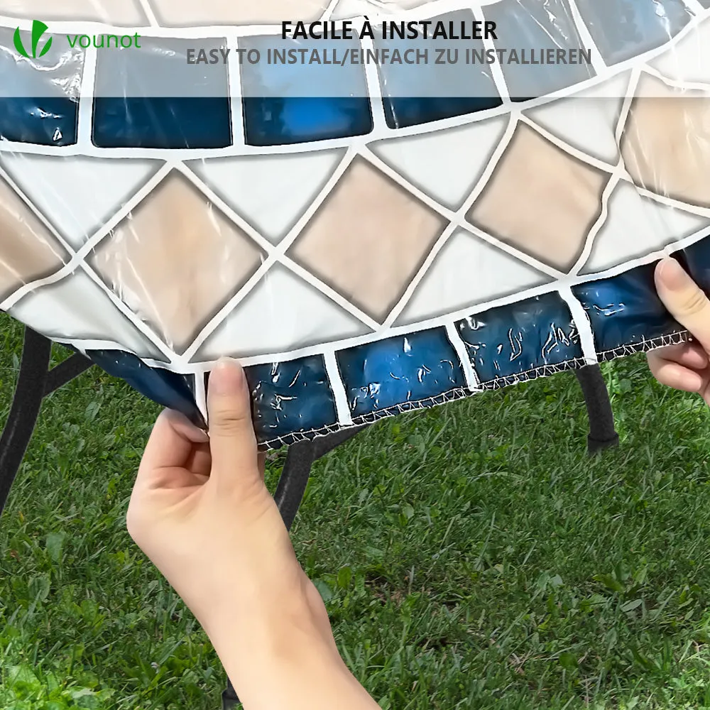 Vounot tovaglia rotonda PVC elastica ceramica 90-120 cm