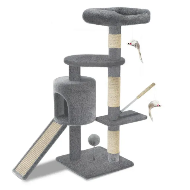 Vounot Albero per Gatti 112 cm Grigio con Tiragraffi