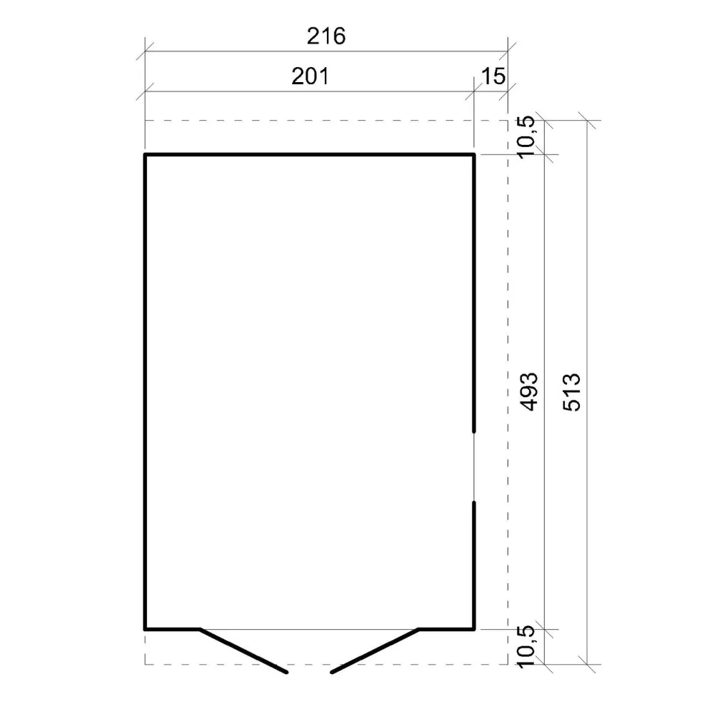 Timbela M341 ricovero legno 201x493 cm 10 m²