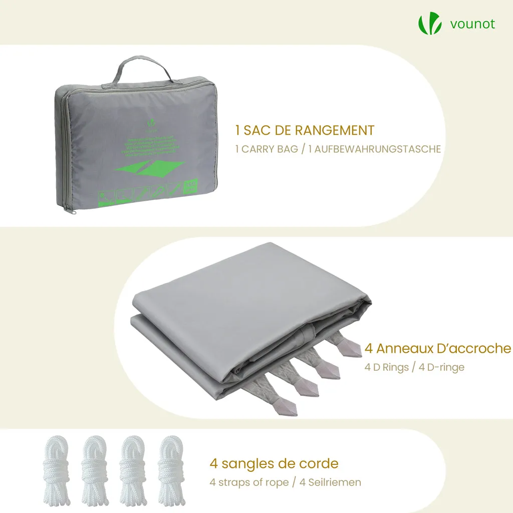 Vounot vela ombreggiante rettangolare 3x2 m grigio chiaro