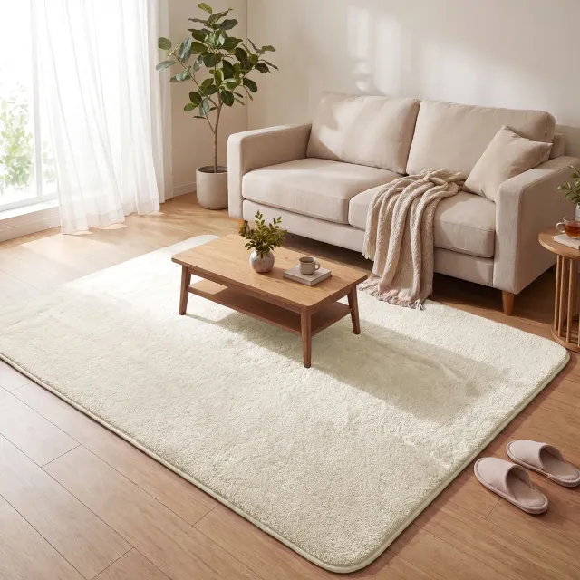 Vounot tappeto salotto pelo raso beige 160x230 cm morbido