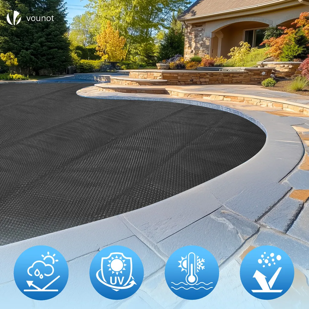 Vounot Telo Termico Piscina Rotondo Ø457 cm Nero 120 Micron