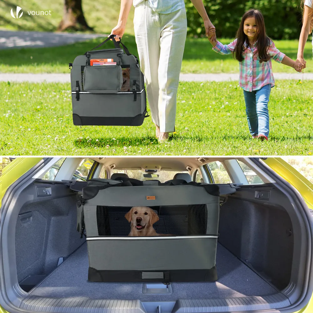 Vounot borsa trasporto cane gatto 70x52x52 grigia pieghevole
