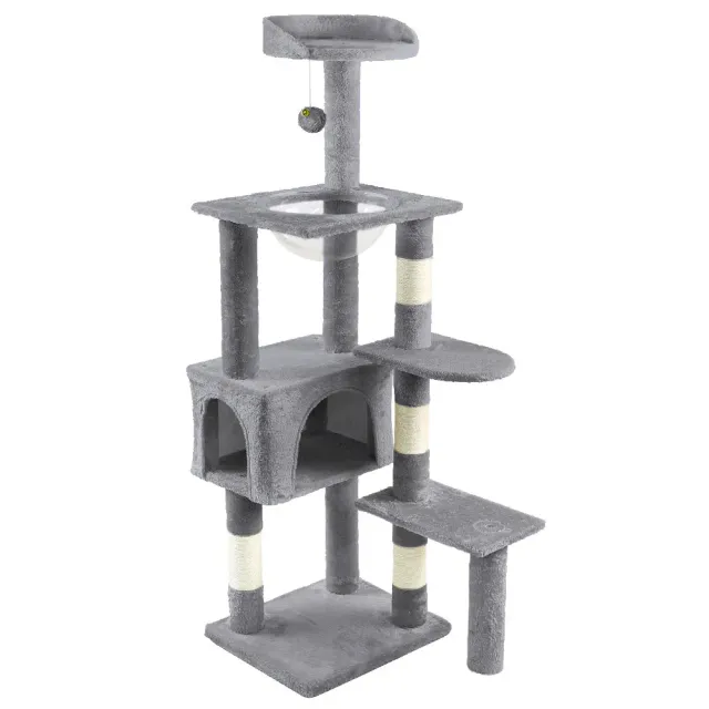 Vounot Albero Tiragraffi Gatto 138cm Grigio Capsula Niche