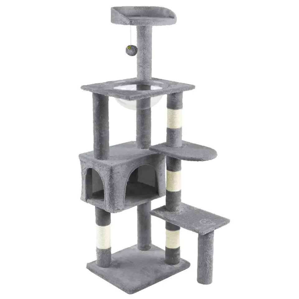 Vounot Albero Tiragraffi Gatto 138cm Grigio Capsula Niche
