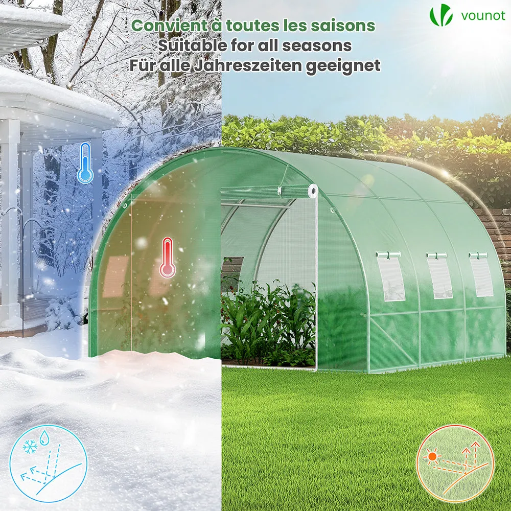 Vounot serra tunnel giardino 9 mq acciaio telo anti-UV
