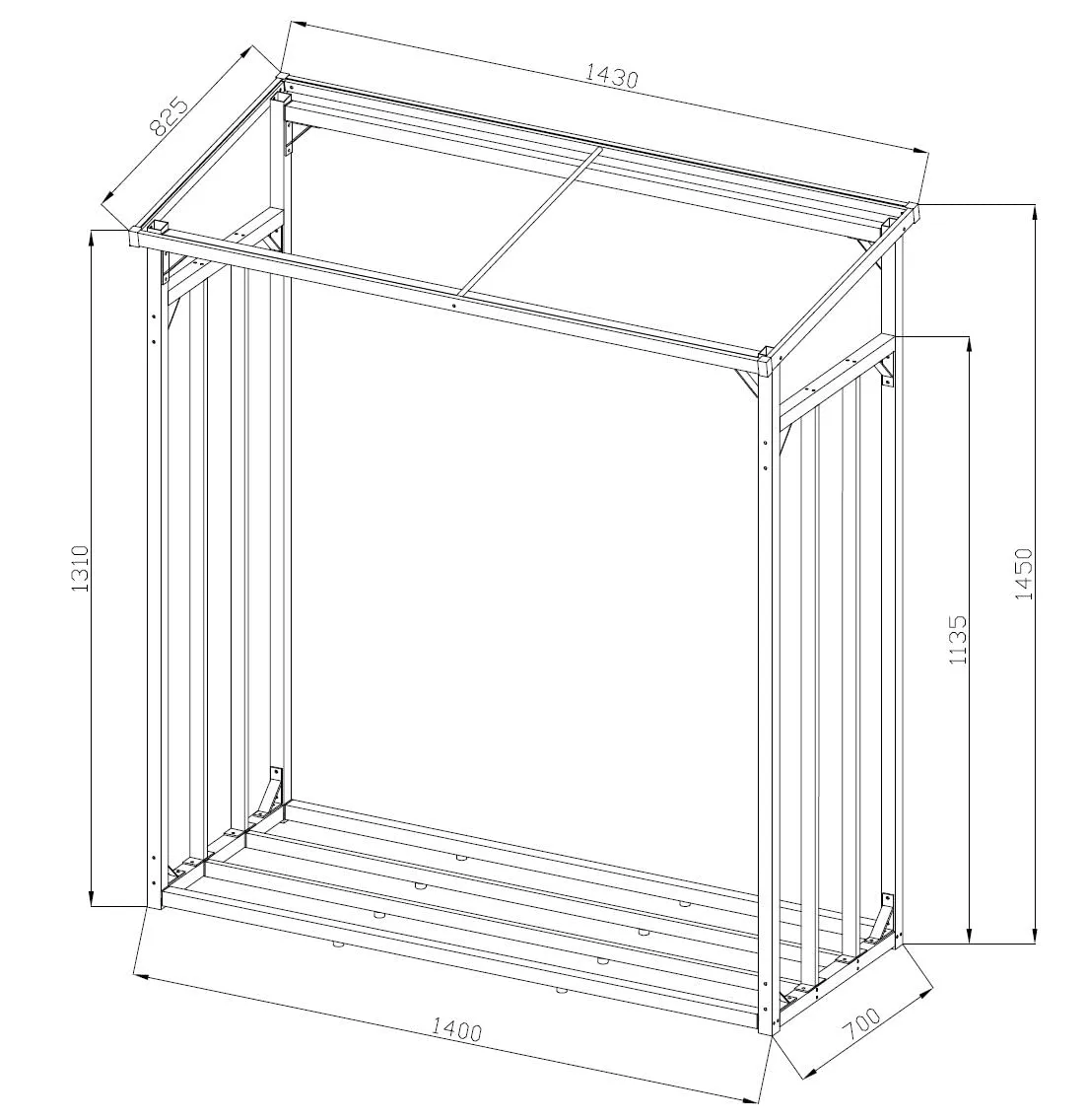 QUICK STAR Legnaia Metallo Antracite XXL 143x70x145 2 Pz
