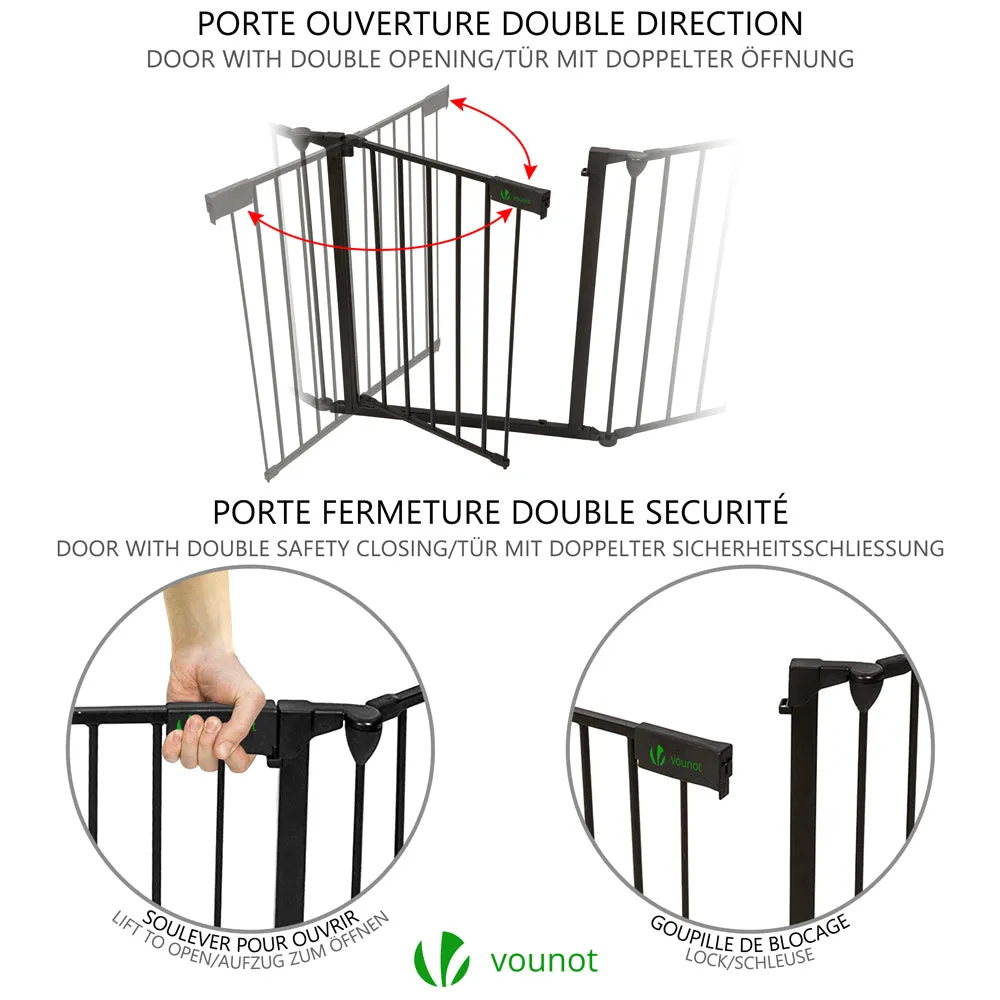 VOUNOT barriera sicurezza 6 pannelli nera 3,6 m cancello