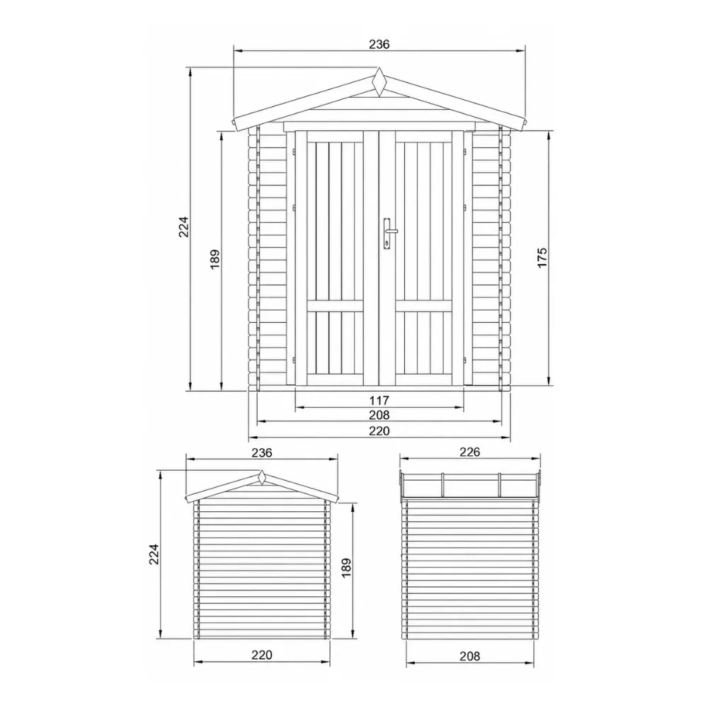 Timbela M369F1 casetta legno 220x220 cm 4 m² pannelli