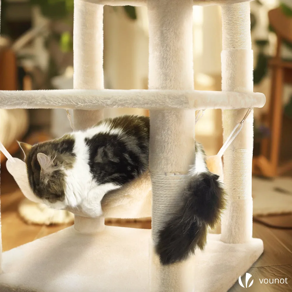 Vounot albero gatto grande 5 livelli 168 cm beige sisal