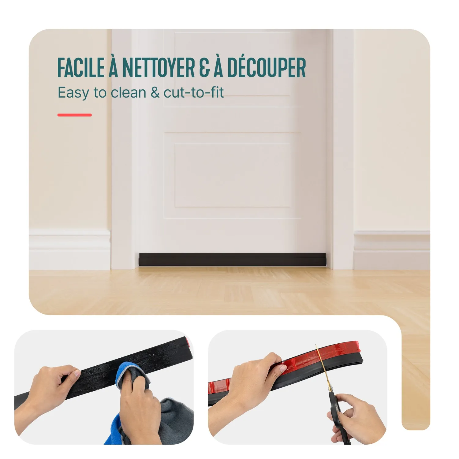 VOUNOT Paraspifferi porta 200 cm nero in TPE