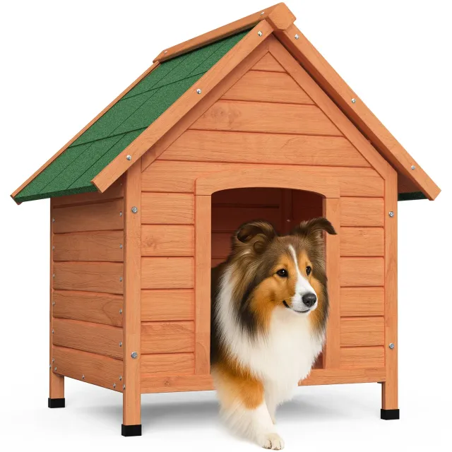 Vounot Cuccia Cane Esterno Legno 72x65x83 Tetto Bituminoso