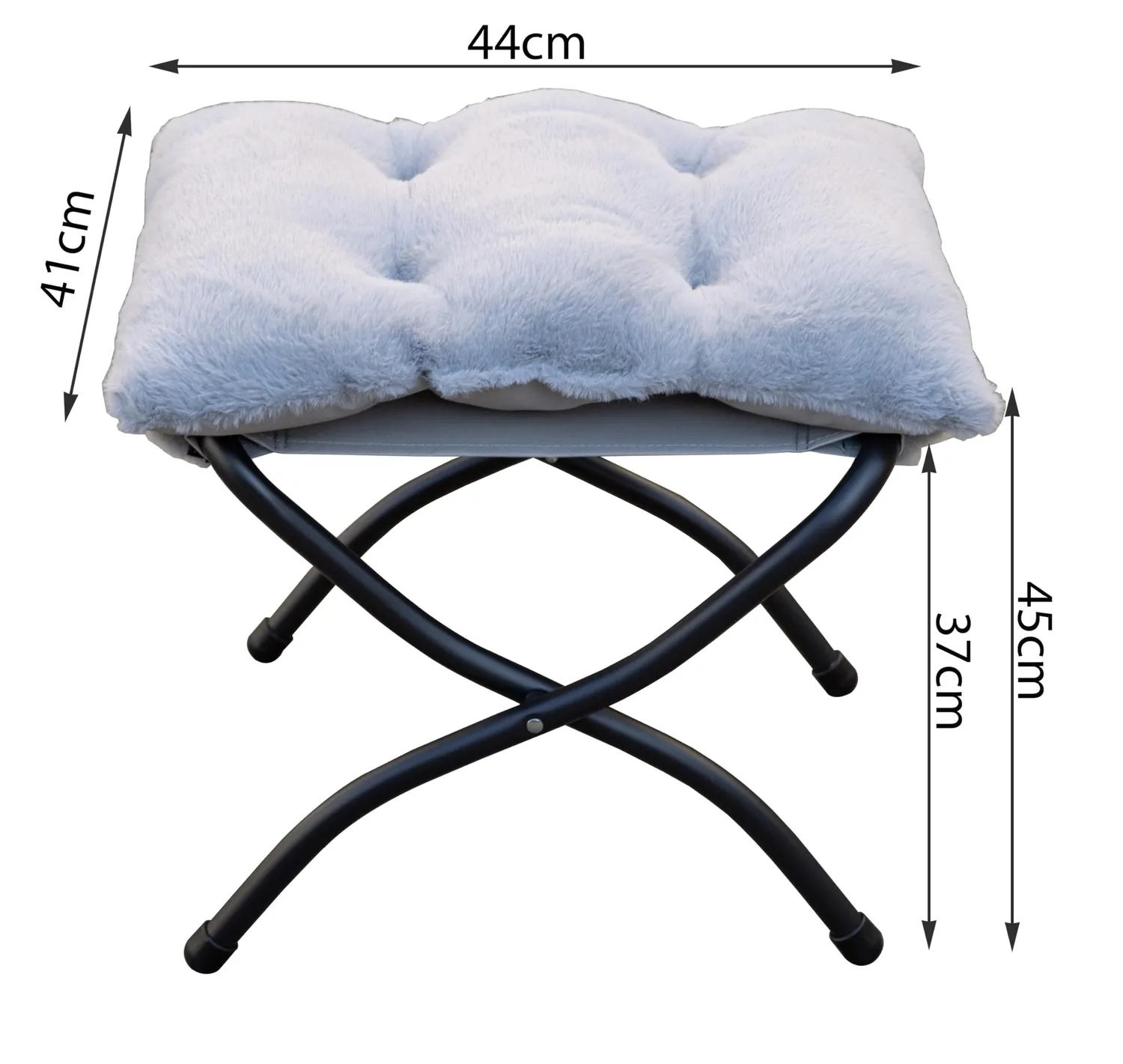 Quick Star poggiapiedi pieghevole peluche grigio 44x41x37