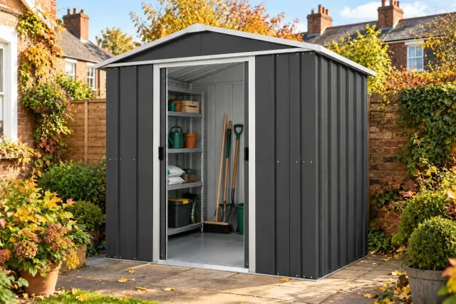 Yardmaster Castleton Apex 6x5 Casetta Metallo Grigia