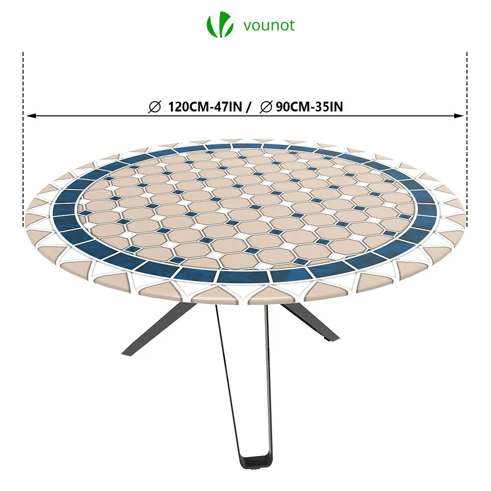 Vounot tovaglia rotonda PVC elastica ceramica 90-120 cm