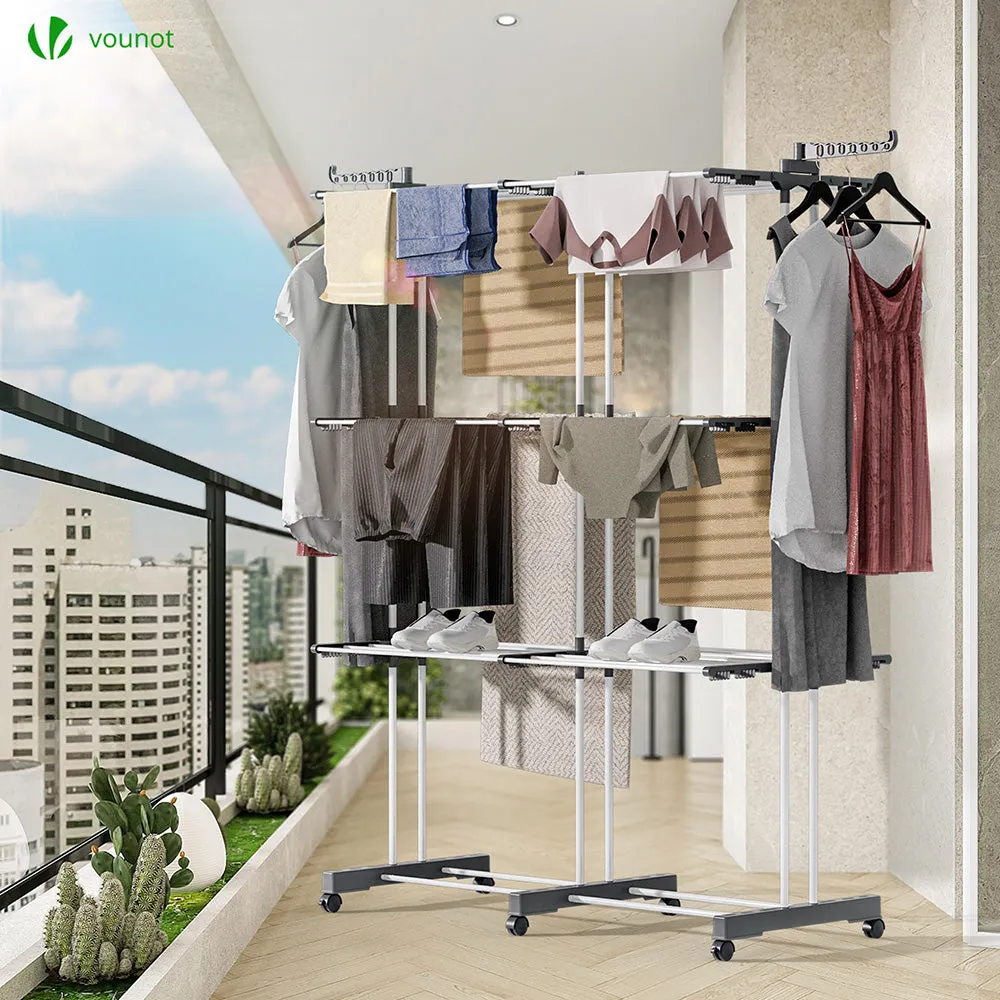 Vounot stendibiancheria estensibile 190cm bianco 40m