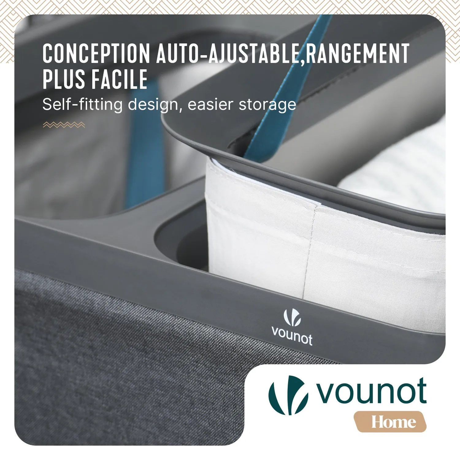 VOUNOT Cesto Portabiancheria 3 Scomparti 170 L Antracite Coperchio