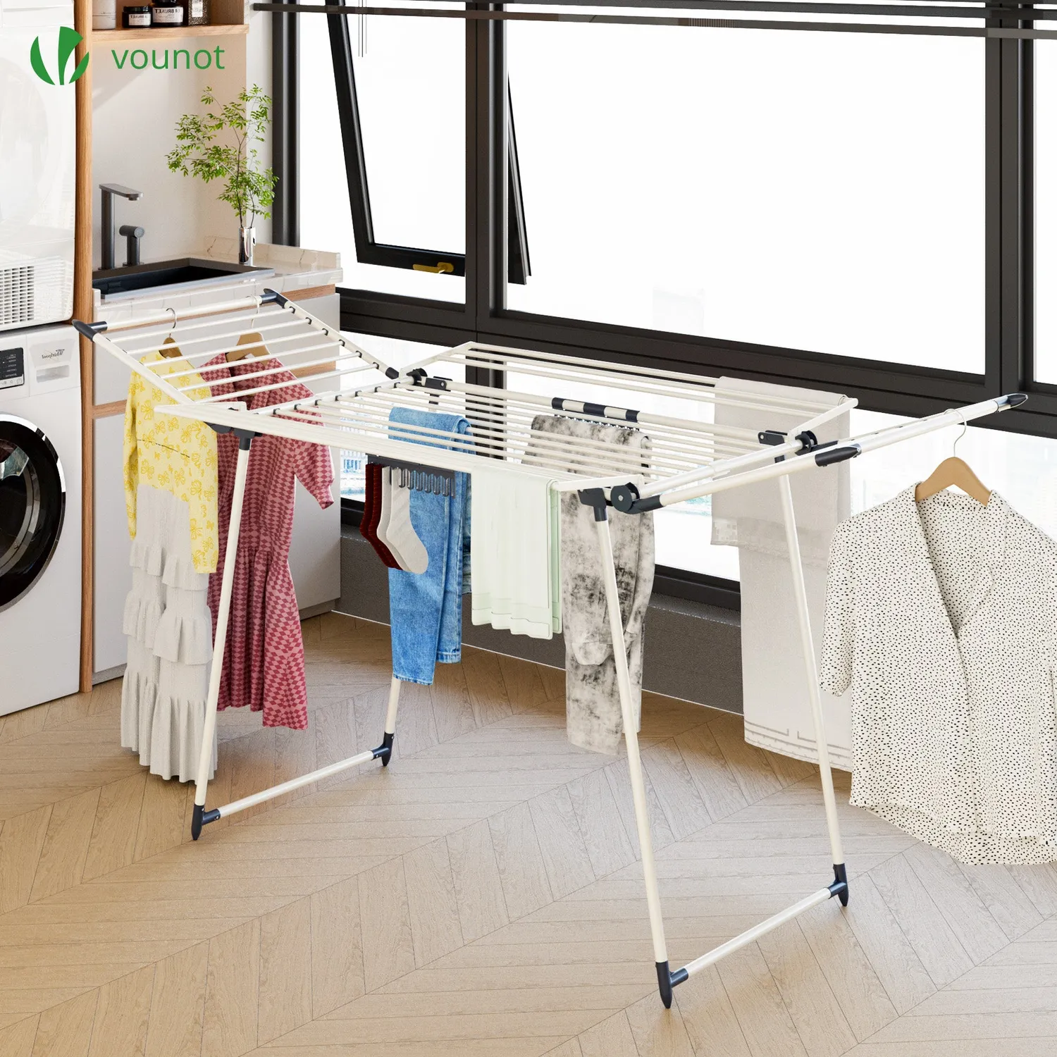 Vounot Stendibiancheria ad Ali 175x92cm Bianco 20kg