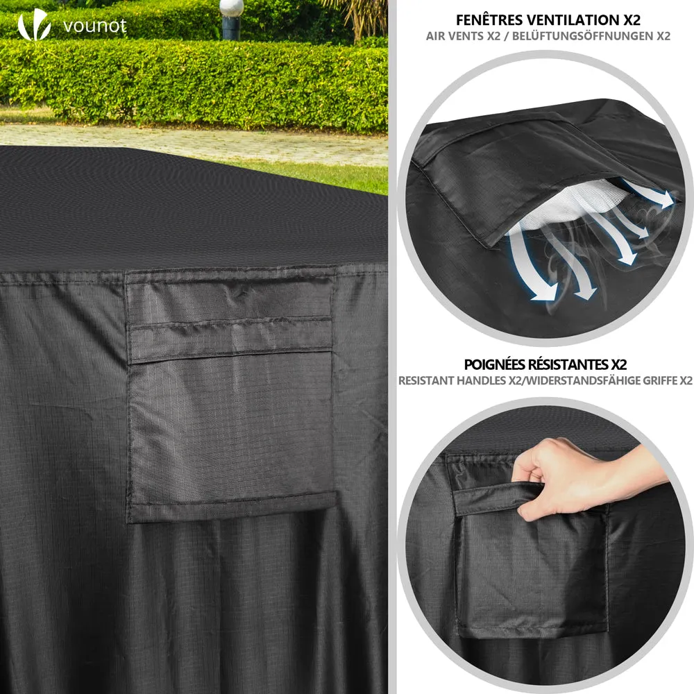 VOUNOT Telo Copertura Giardino Nero 135x135x73cm 420D